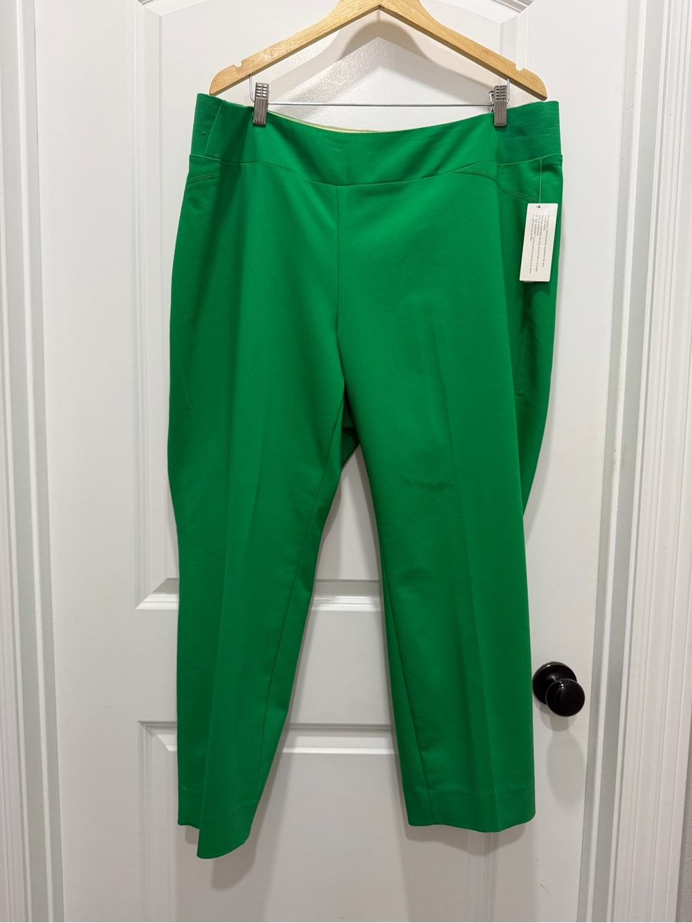Investments Cropped Ponte Ankle Pants in Bright Green